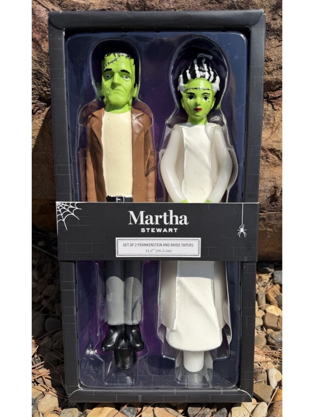 Martha Stewart Halloween Frankenstein & Bride Taper candles New Set Of 2